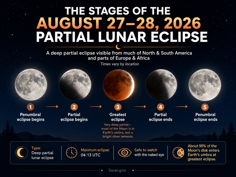 August 2026 Lunar Eclipse 93% partial lunar eclipse