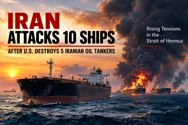 Iran attacks 10 ships after U.S. destroys 5 Iranian oil tankers